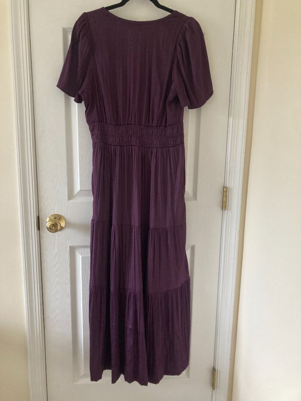 Anthropologie Somerset Satin Maxi Dress, M, Deep Plum - Picture 3 of 10